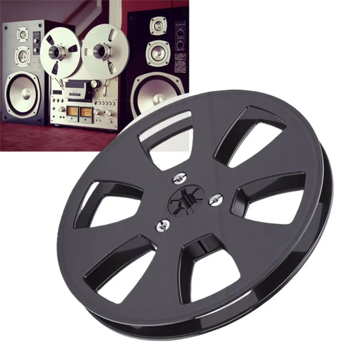 1/4 5 Inch 6 Holes Empty Tape Reel for ReVox Studer Recording Takeup Reel -Hub Replacement with Spacers
