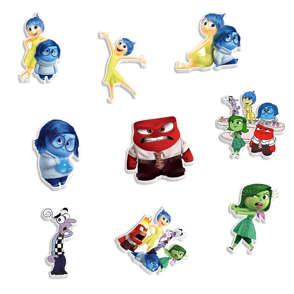 Popular Series 10Pcs/lots Disney Inside Out Flat Planar Resin for Charms DIY Bow Craft Supplies Phone Decorations