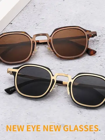 Punk Shades Vintage Trendy Driving Sun Glasses UV400 Protection Small Square Sunglasses for Women & Men
