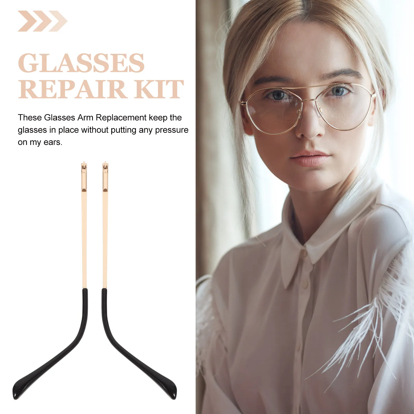 1Pair Universal Glasses Arm Replacement Metal Temples Eyeglasses Repair Legs Sunglasses Arm Legs Replacement Accessories
