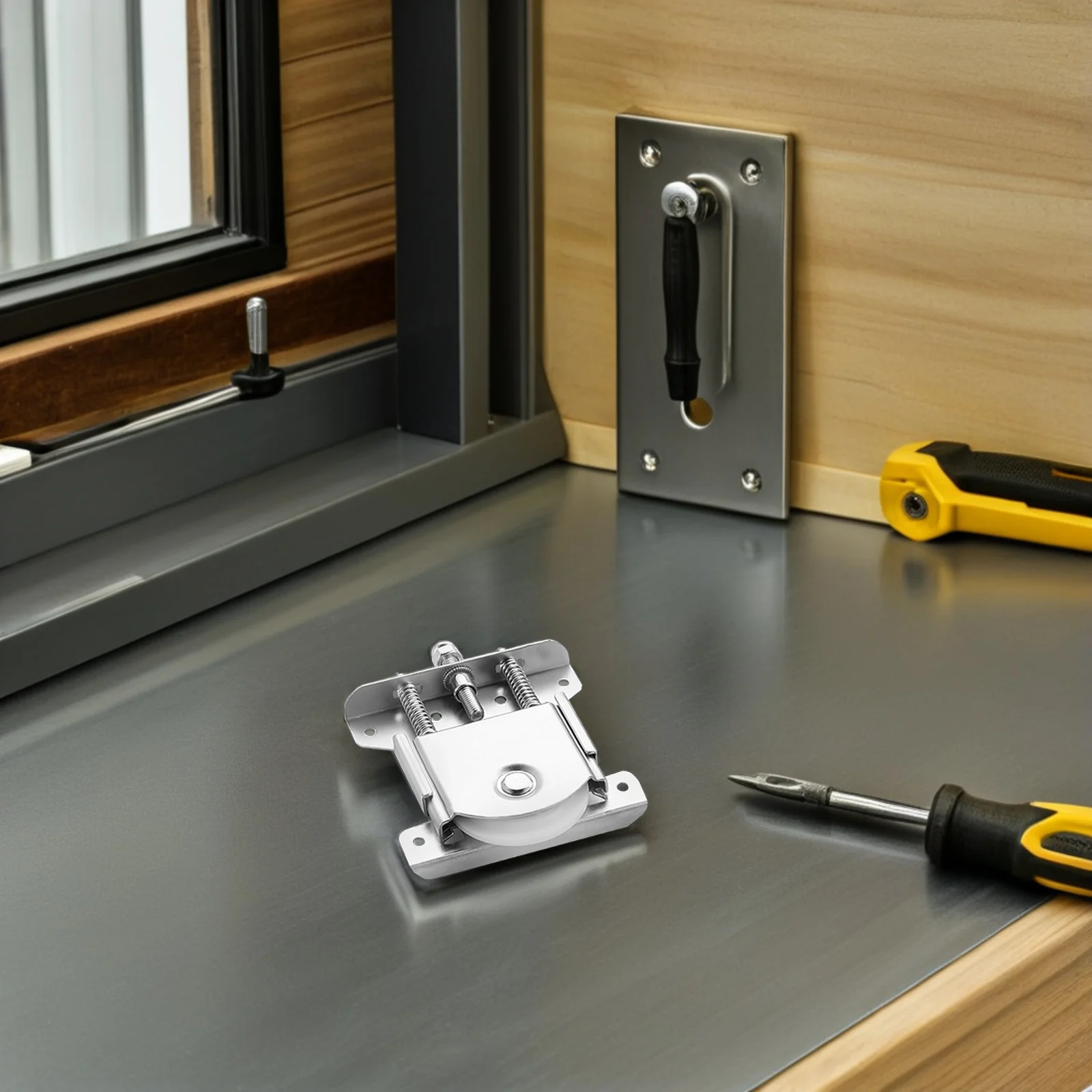 

Durable Sliding Window and Door Pulley Kit Metal Rollers for Wardrobe Cupboard Closet Sliding System