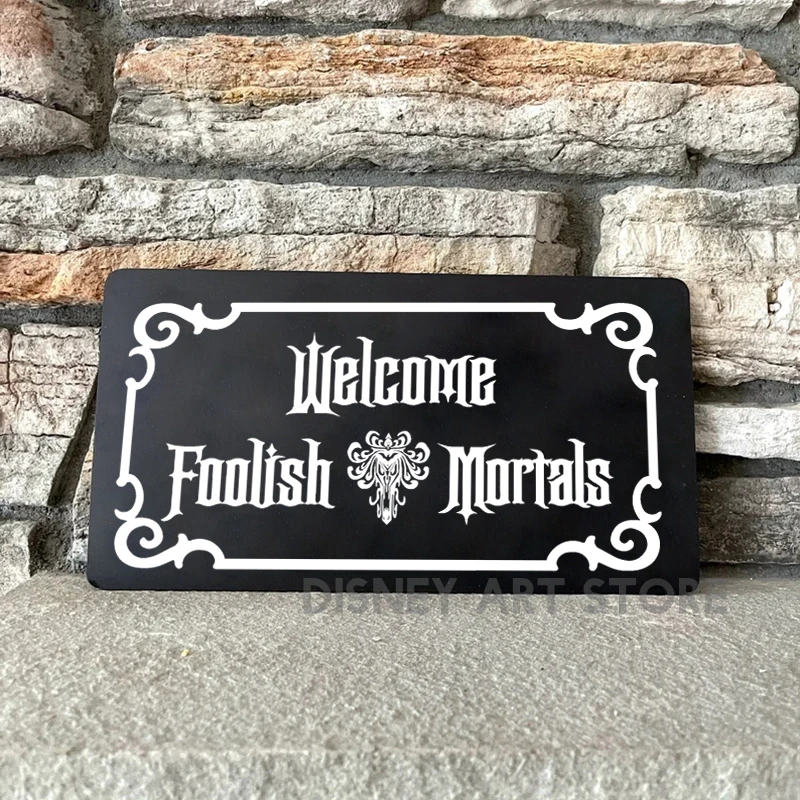 Welcome Foolish Mortals Decals Entertainment Sign Front Door Vinyl Art Sticker Disneyland The Haunted Mansion Ride Decal Decor