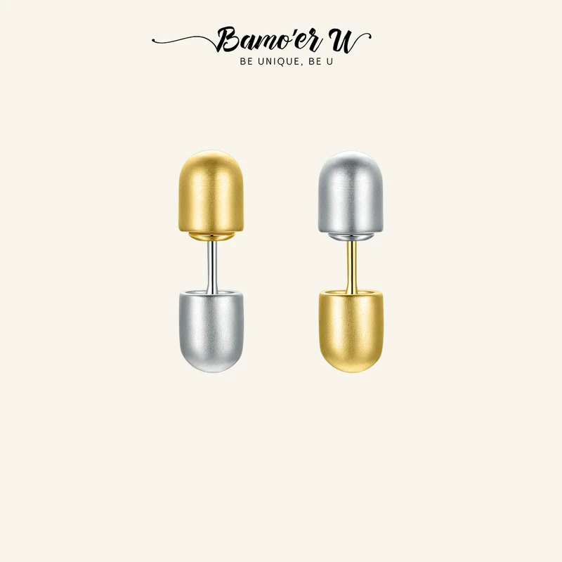 BAMOER U 925 Sterling Silver Orginal Bohemian Ear Studs for Women Geometric Earrings Fine Statement Jewelry Beach Party Gift