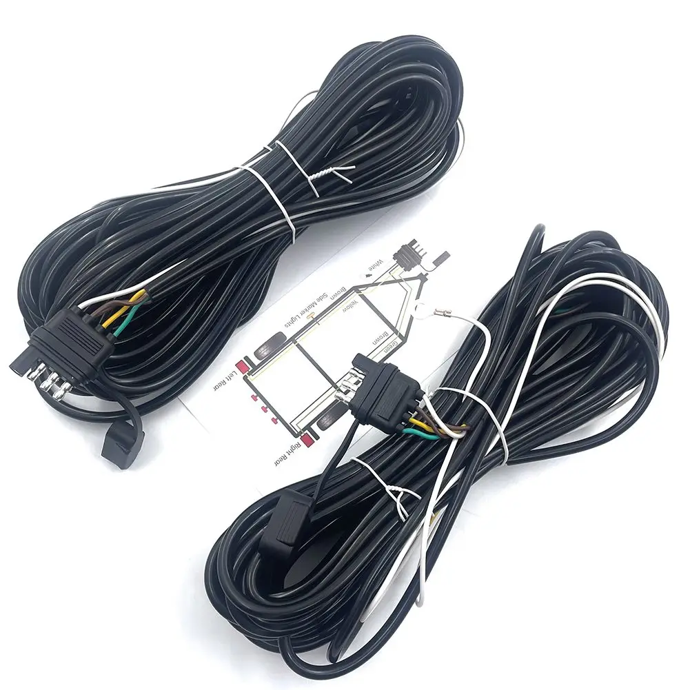 5 Wire Harness 4Pin Connector 12V Voltage Compatibility 18 AWG Wire Thickness Color-woven Trailer Harness For Campers