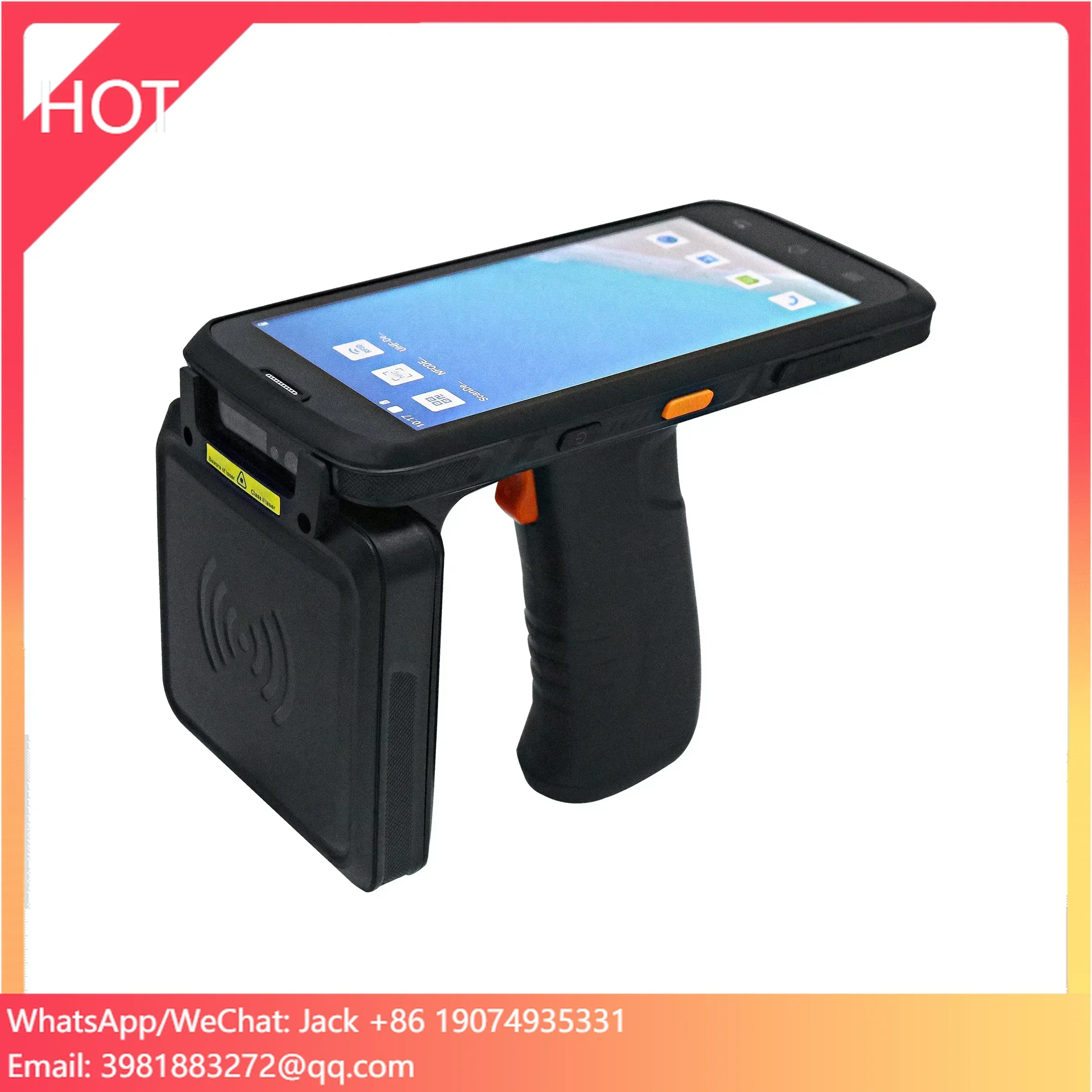 Factory directly supply UHF 860-960MHz Black ABS Reader RFID system handheld PDA for Inventory management