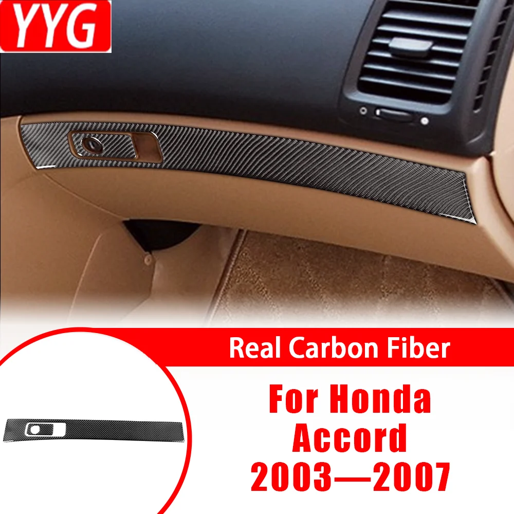 

Carbon Fiber Car Accessories Copilot Storage Box Strip Panel Interior Cover Trim Sticker Modification For Honda Accord 2003—2007