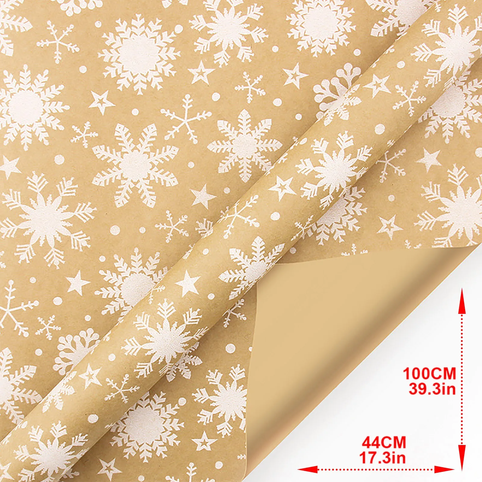 1PCs ( 44x100cm)Single-sided Christmas Wrapping Paper, Classic Santa Claus And Other Patterns