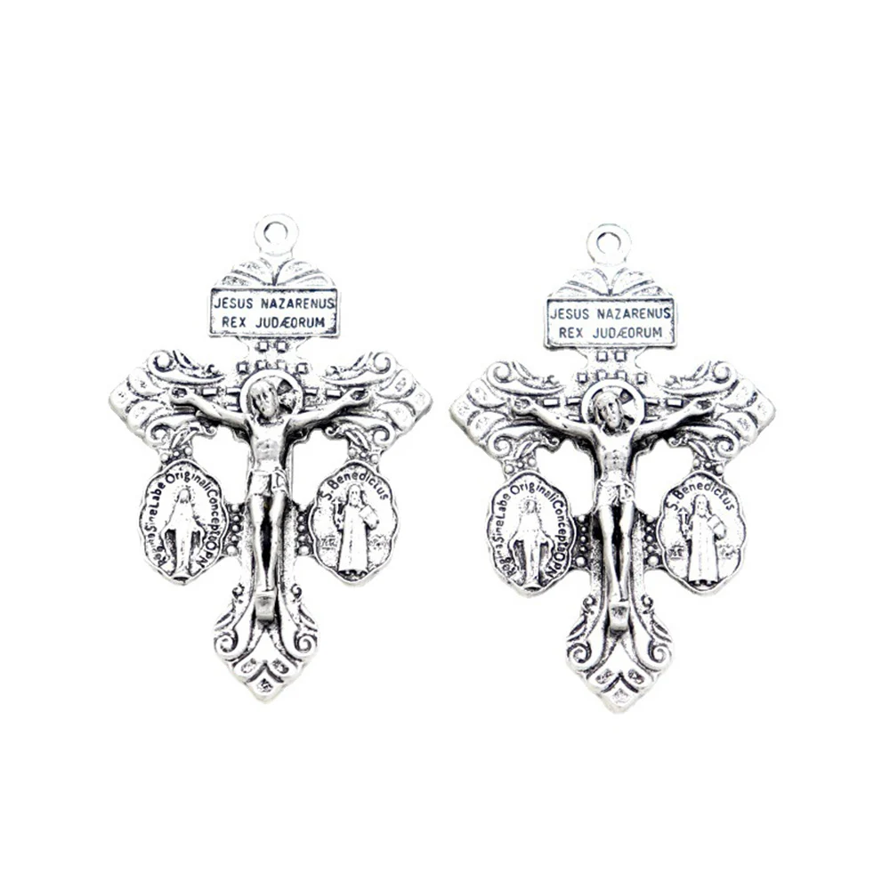 Diyalo Katholische Vergebung Kreuz Kruzifix Exorzismus St. Benedikt Unsere Liebe Frau Medaille Milagrosa Anhänger Charms für DIY Halskette Teile – Detail 6
