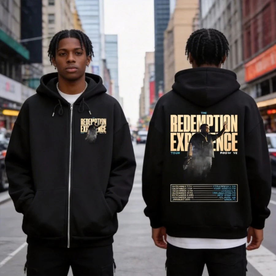 

Толстовка с капюшоном на молнии для женщин/мужчин Rapper Rod Wave The Redemption Experience Tour, уличная одежда в стиле хип-хоп, куртка с капюшоном на молнии