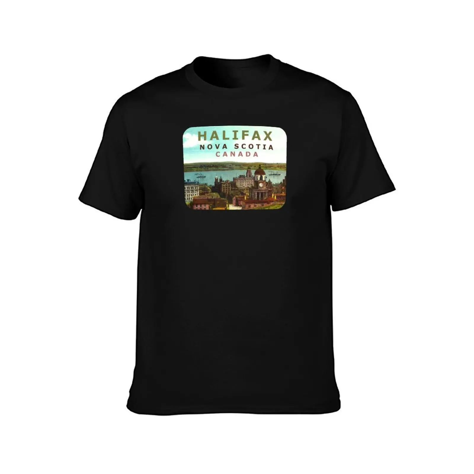 Halifax Nova Scotia Canada Vintage Travel Decal T-Shirt Running Gym Short Sleeve Sports Tee T-Shirt