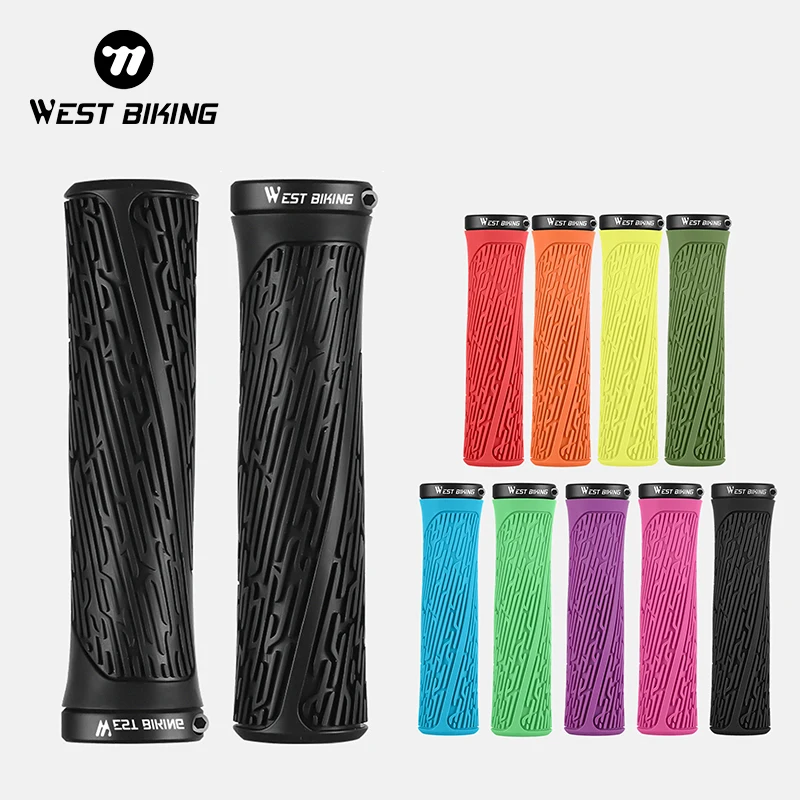 WEST BIKING Bicycle Grips Soft Rubber MTB Road Bike Handle Bar Grips Shockproof Anti-Slip Handlebar Cover Cycling Accessories