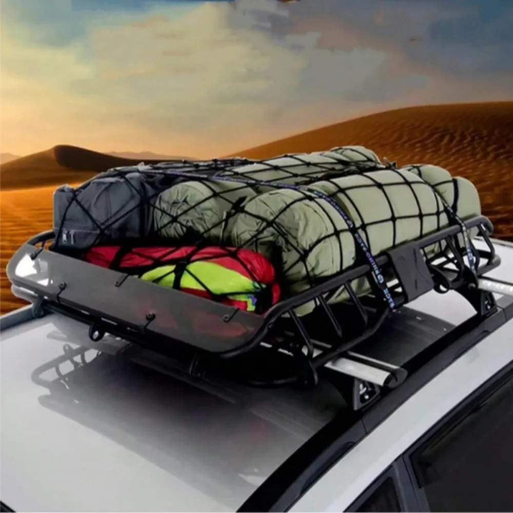 Car Cargo Net,Adjustable Luggage Roof Sundries Grid Mesh Bag,Storage Organizer for SUV Truck,Car Camping Equipment