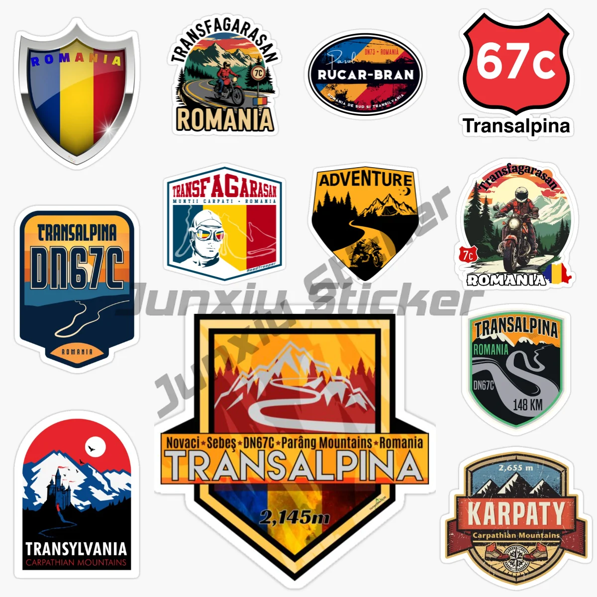 

Transalpina Transalpine Most Beautiful Road in The World in Romania Motorcycle Vinyl Car Bumper Helmet Sticker Funny Styling