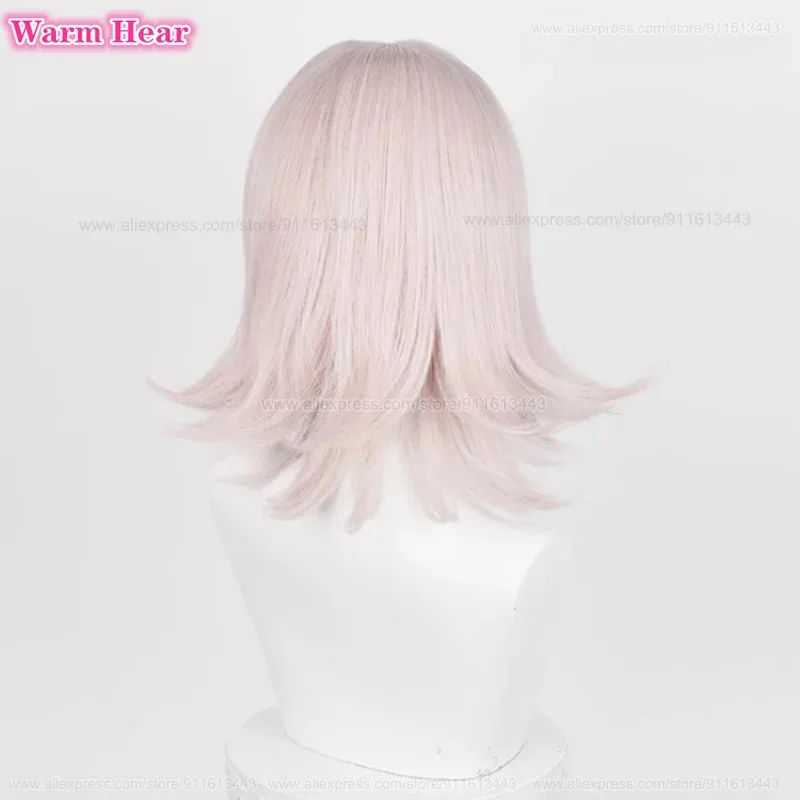 أنيمي نانامي شياكي الاصطناعية قصيرة 34 سنتيمتر رمادي وردي تأثيري مع دبوس الشعر مقاومة للحرارة الشعر هالوين حزب الباروكات VBN ؛,.79OG; ك