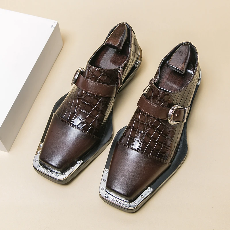 

Classic Men Formal Leather Shoes Men Lace-up Business Office Fashion Buckle Leather Shoes Gentleman Formal Shoes for Banquets