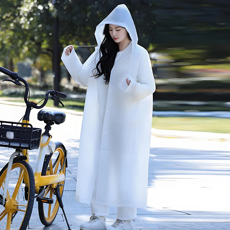 Chubasquero Unisex de EVA de alta calidad, impermeable, grueso, para mujer y hombre, traje impermeable para acampar, color negro, 1 Uds.