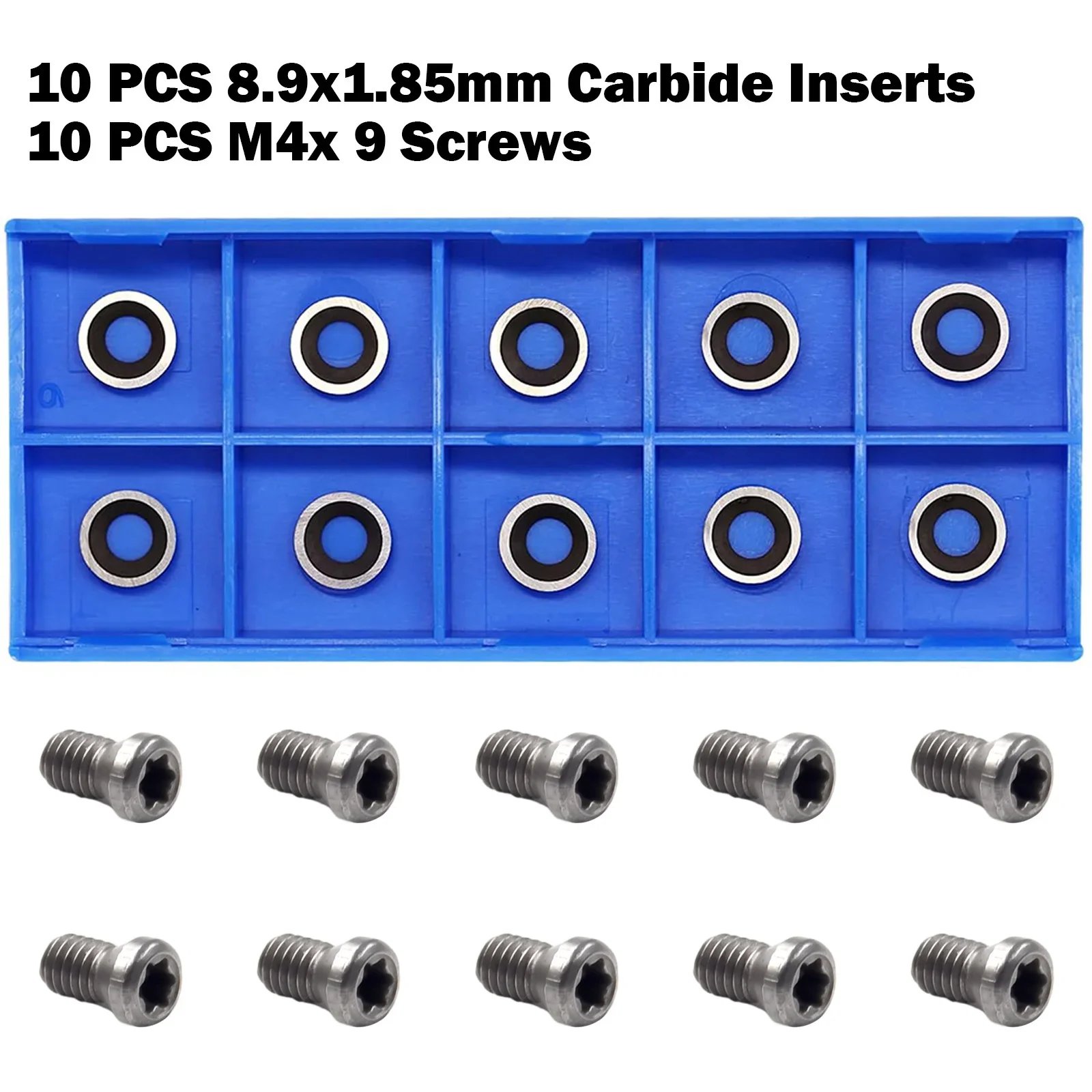 

Accessories Wood Turning Milling Cutter Carbide Inserts 10pcs Ci5 8.9mm Cutters For DIY Lathe Round Wood Turning