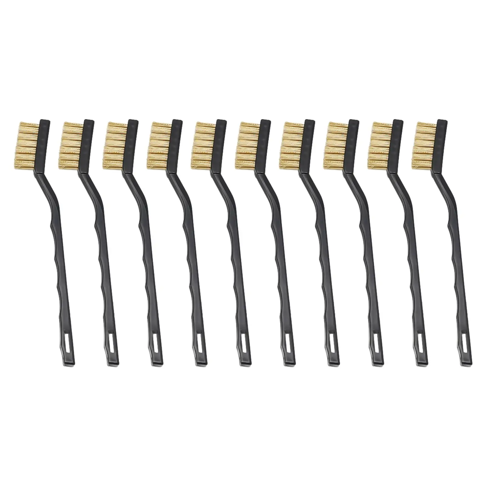

Wire Toothbrush Cleaning Brush Small Stainless Steel Tools 10pcs 7inch Black Copper Wire Manual Plastic Handle
