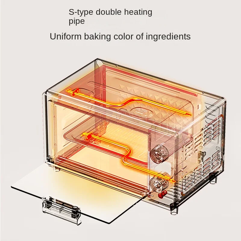 Electric Oven Household Multifunctional 10L Mini Capacity S-shaped Heating Tube Timing Temperature Control Oven 220V