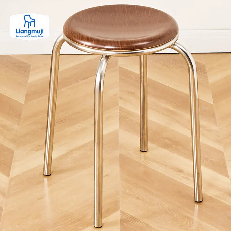 

Interior Round Dining Stools Bench High Living Room Dressing Stools Kitchen Cheap Cadeiras Decorativas De Sala Home Furniture