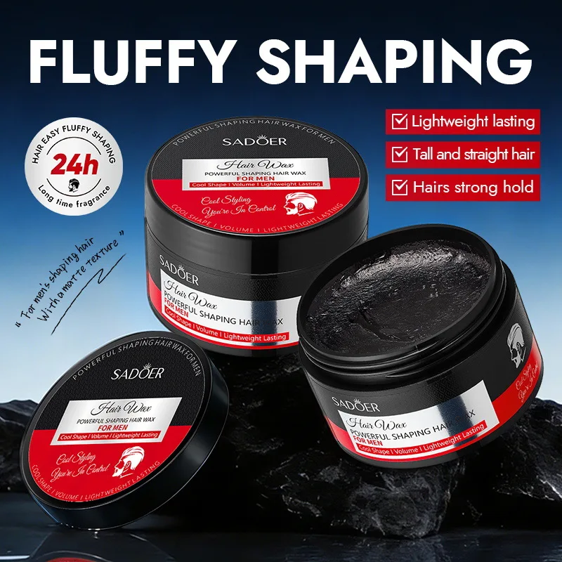 Retro style men's hair wax - all day long, classic gloss and smooth back appearance, water-based, non greasy