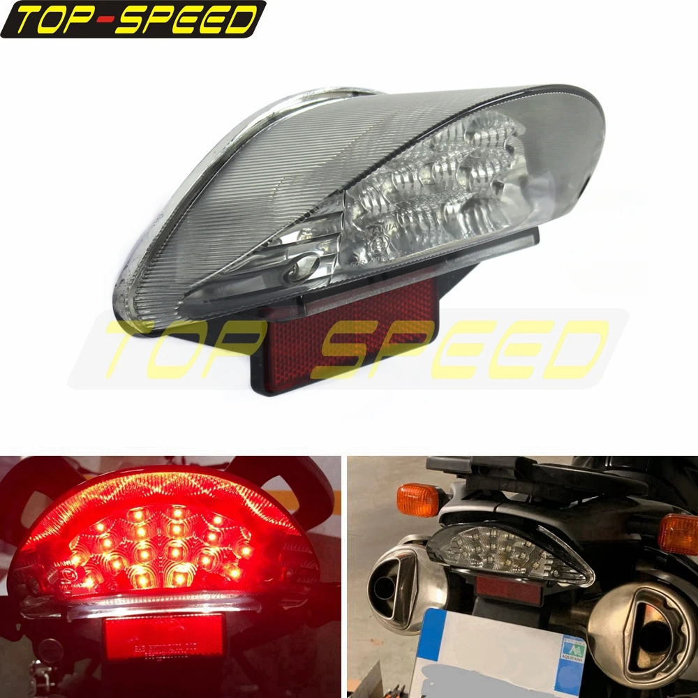 Motorbike Taillight LED Tail Brake Light Rear Lamp for BMW R1200GS F800 F650 GS R S ST Clear Lens License Plate Light E-mark