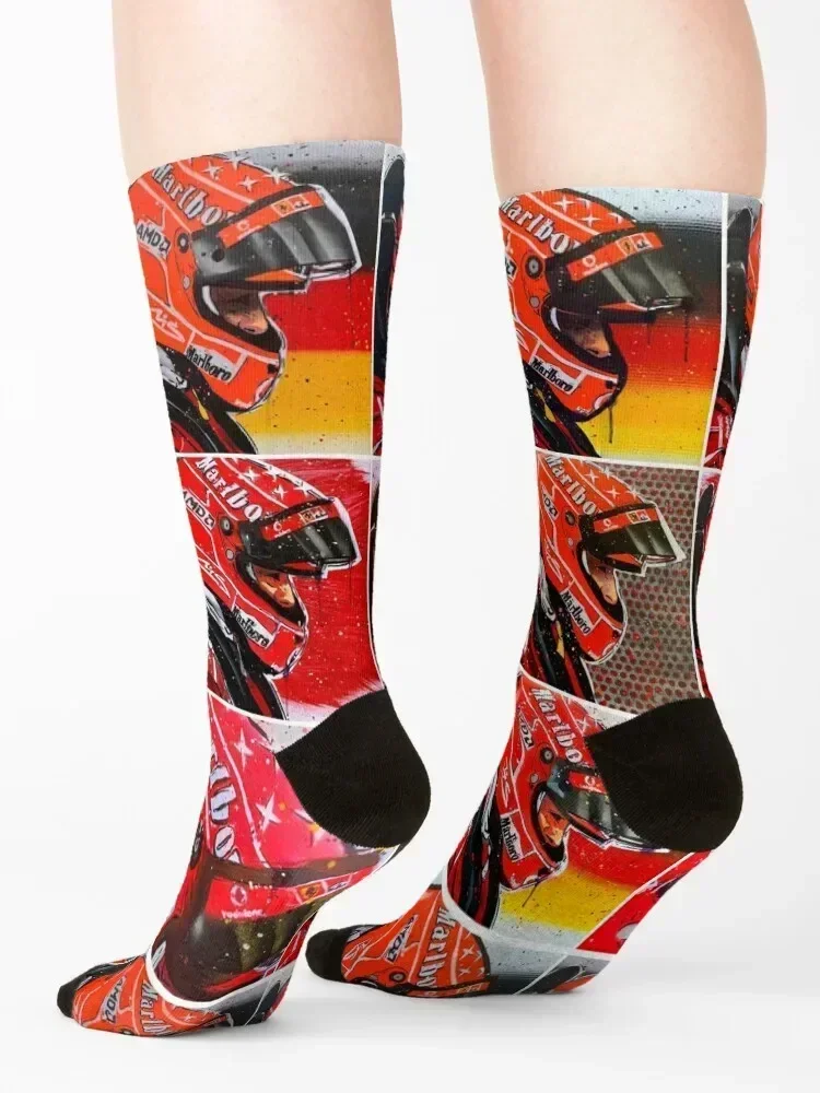 Michael Schumacher graffiti painting by DRAutoArt Socks Rugby happy cartoon Children's Boy Child Socks Women's