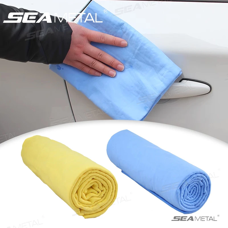 

SEAMETAL Высокопоглощающее полотенце для мытья автомобиля Ультра-мягкое износостойкое чистящее полотенце Сушильная ткань из ПВА из оленьей кожи Товары для ухода за автомобилем