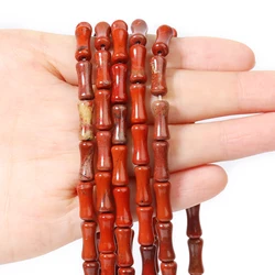 12x5mm AA Redstone Bamboo Joint Shape Bead Natural Stone Loose Beads for Jewelry Making DIY Charms Bracelets Accessories 15''