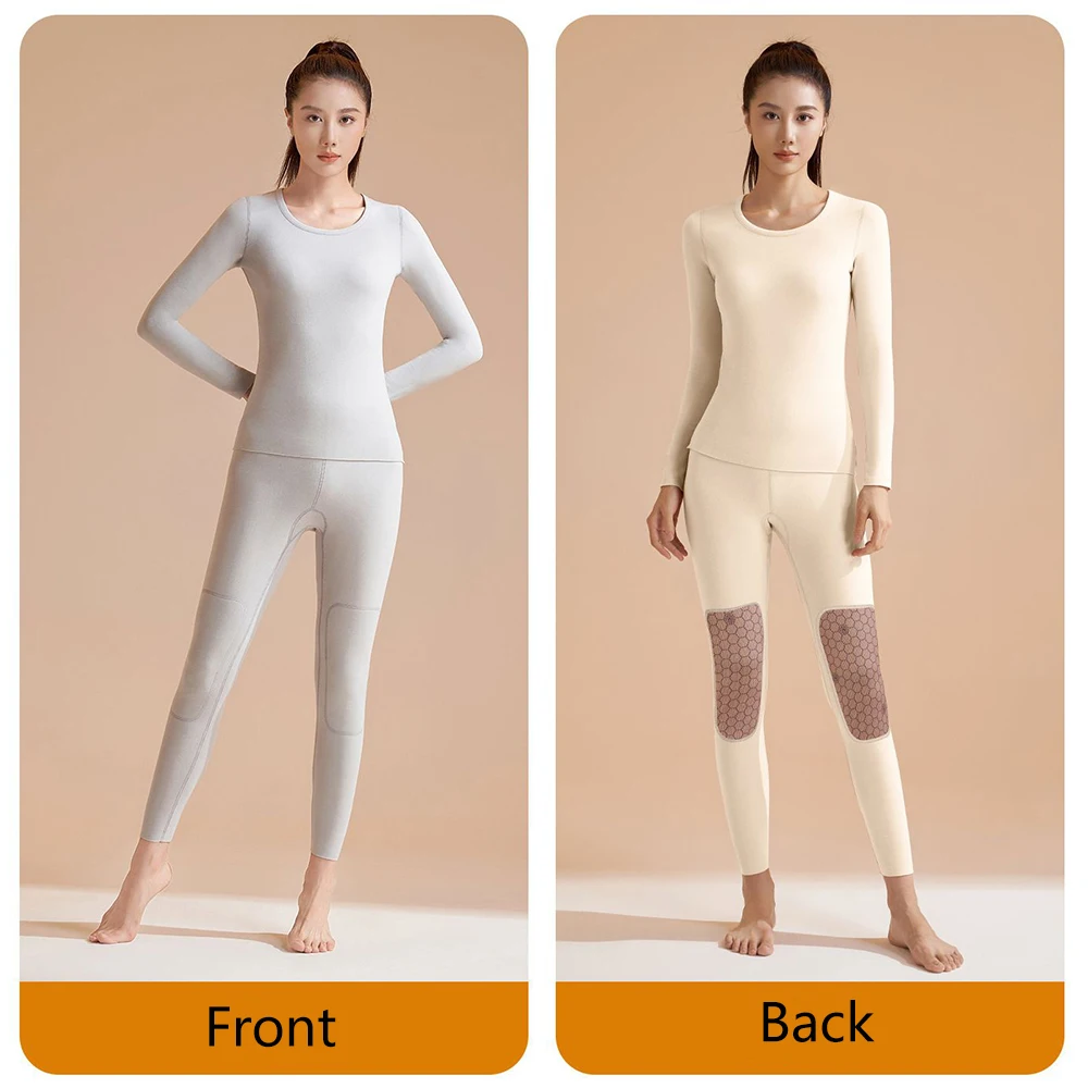 Thermal Underwear Sets for Women Winter Tops Trousers High Elastic Thickened Seamless Lingerie Undershirts Leggings 2 Pieces set