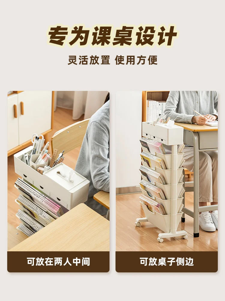 Desk Desk Bookshelf Book Stand Desk Side Book Shelf Reading Rack Storage Bookend Book Bag Side Shelf Organize Fantastic