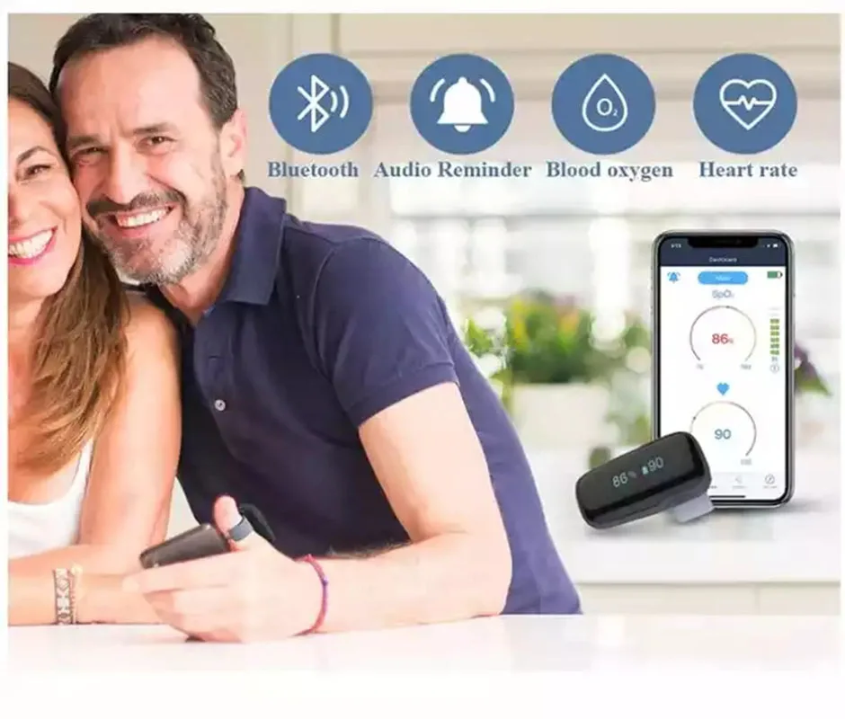 Bluetooth wrist oximeter Spo2 heart rate pulse oximeter wearable sleep apnea alarm continuously monitors blood oxygen saturation