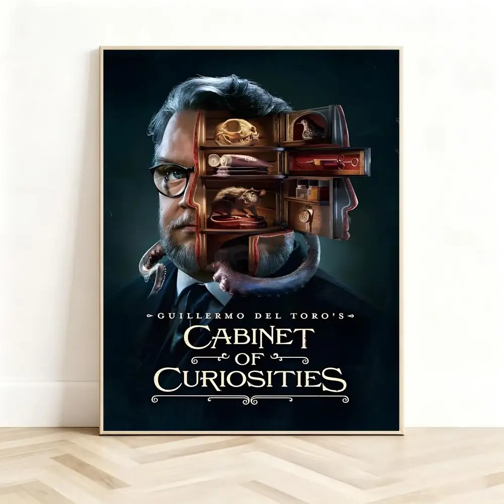 Series G-Guillermo del Toros Cabinet of Curiosities Poster Classic Self-Adhesive PP Wall Sticker for Living Room Bar Decor Gift