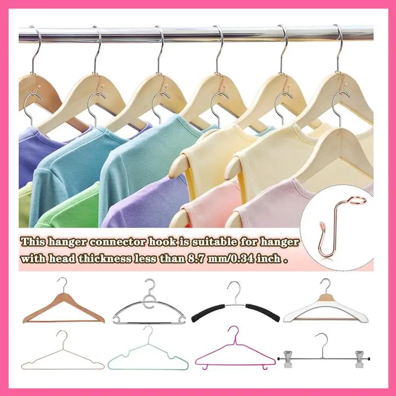 

CMHI-50PCS Hanger Connector Hooks Hanger Extender Hooks Stable Clothes Hanger Connector For Clothes Hangers