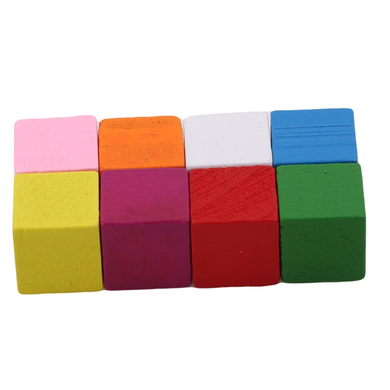 Colorful Wooden Blocks Montessori Building Construction Toys Assemble Cube Block Early Learning Educational Toy For Children