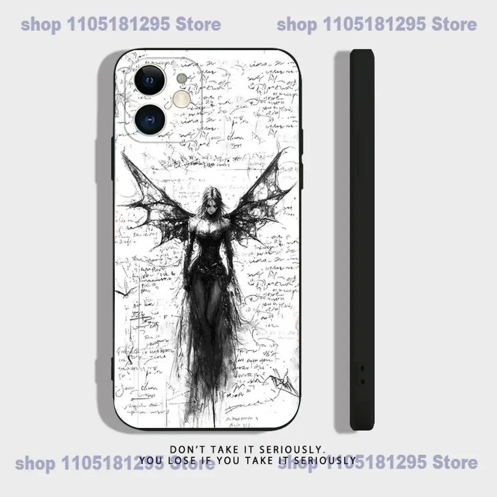 เคสโทรศัพท์ลายกางเขนก็อธิคไซเบอร์สำหรับ iPhone 17,16,15,14,13,12,11,XR,Pro,XS,Max,XR,Plus,Mini ซิลิโคนสีดำกันกระแทก