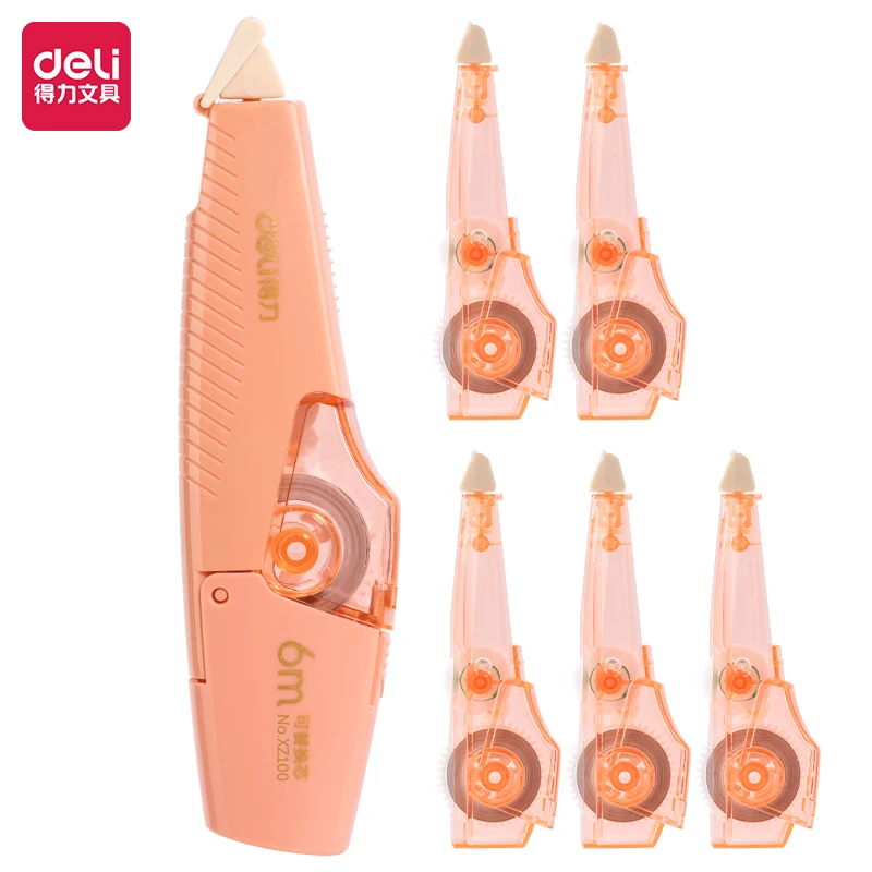 델리 리필 가능 교정 테이프, 리필 펜 스타일, 화이트 아웃 교정기, 학교 사무실 교정 용품