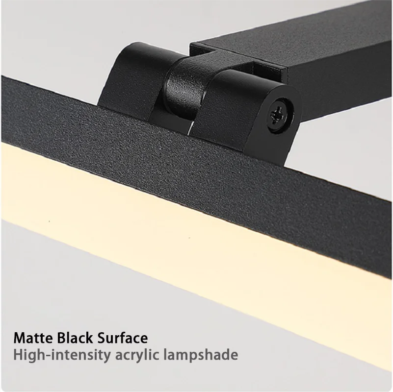 Acrylic Minimalist Strip Mirror Headlight LED Bathroom Light Perforation-free Wall Lamp Make-up Dressing Table Mirror Light
