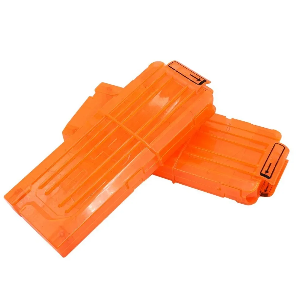 4 szt. 12 magazynków z klipsem do ponownego nalożenia okrągłe rzutki wymiana plastikowych magazynków pistolet zabawkowy miękki klips na pocisk pomarańczowy dla Nerf n-strike Elite
