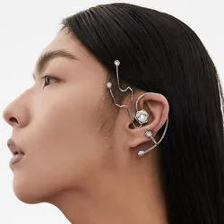 Funny’s Fashion Ear Clip Cosplay Cyberpunk HipHop SciFi Ear-hook Metal Earwear Unisex Gothic Eardrop Jewelry Festival Party Gift