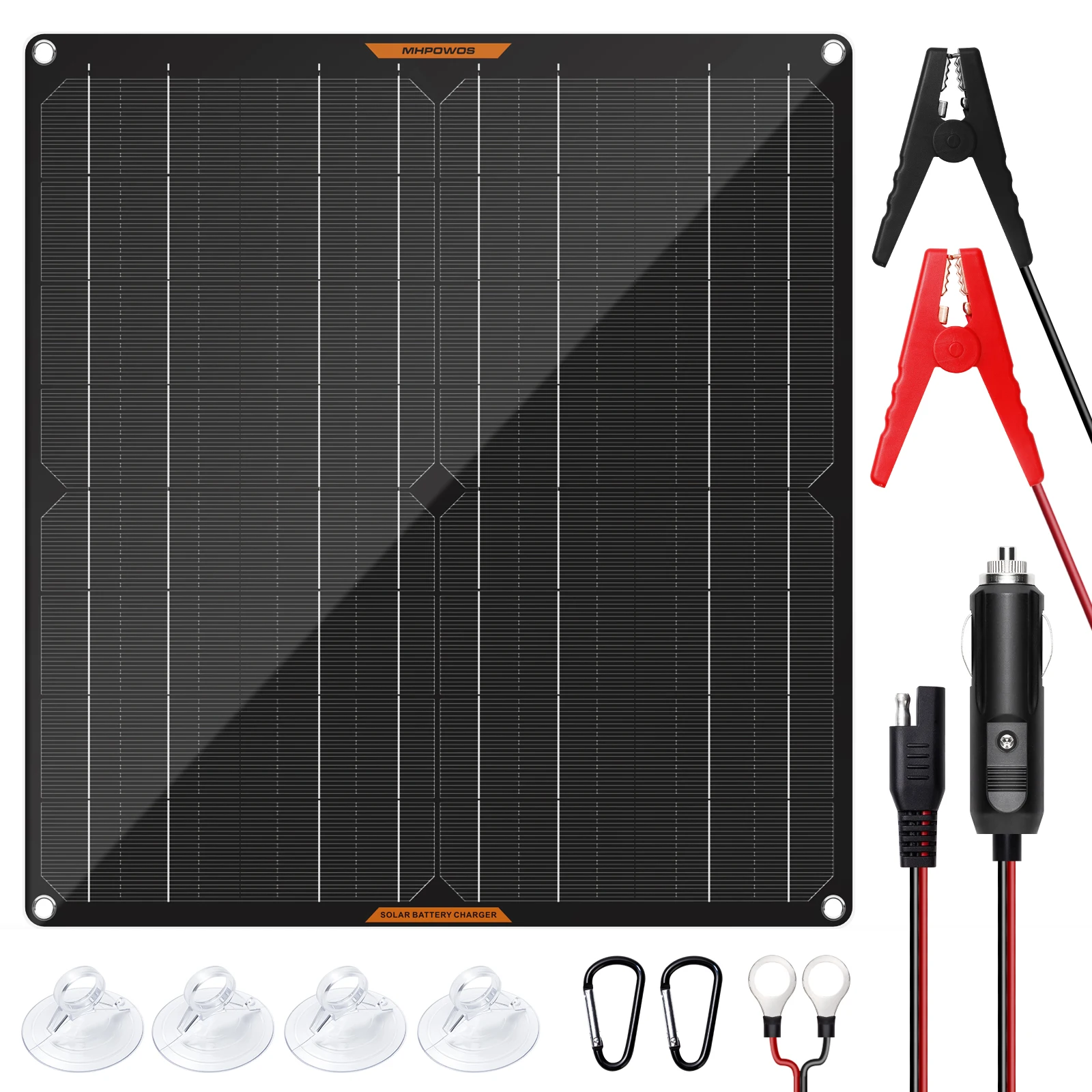 

MHPOWOS 20W 12V Solar Panel Car Battery Charger Portable Waterproof Power Trickle Battery Charger & Maintainer for Car Boat RV