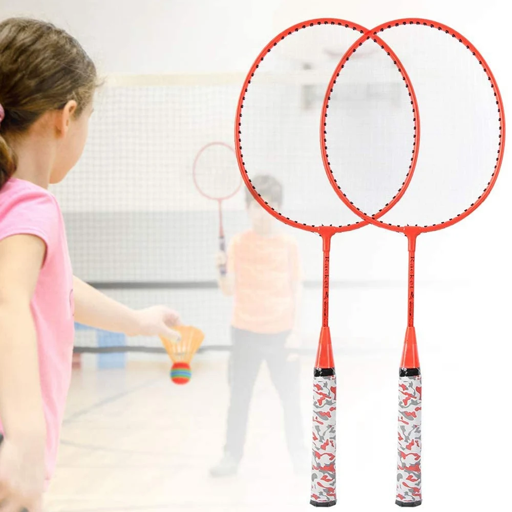 Badminton Rackets for Children,Shuttlecocks Racquet Sports Set with 2 Balls for Kids Players Indoor Outdoor Sport Green HOT