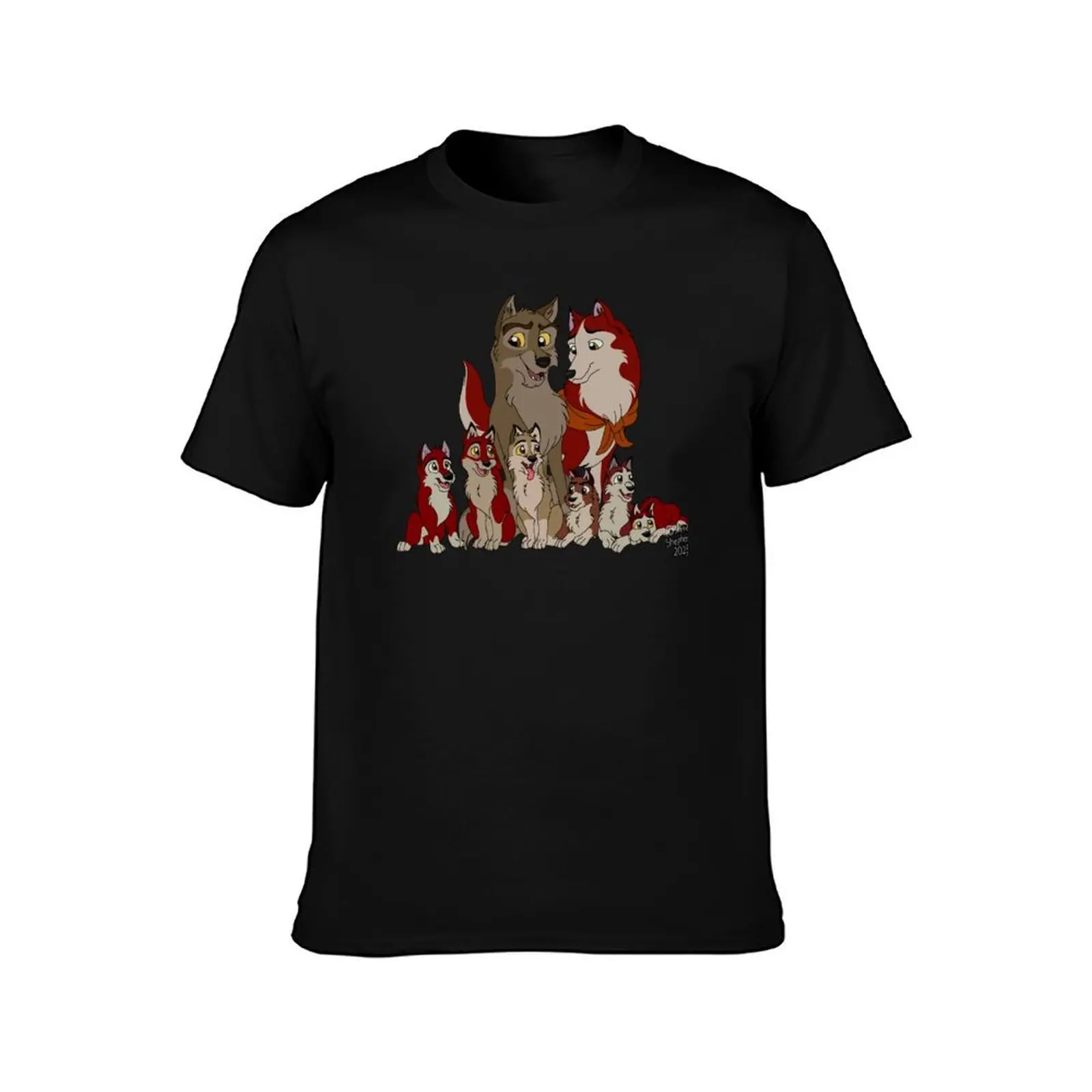 Balto and his kiddos T-Shirt Large Size Breathable Tee