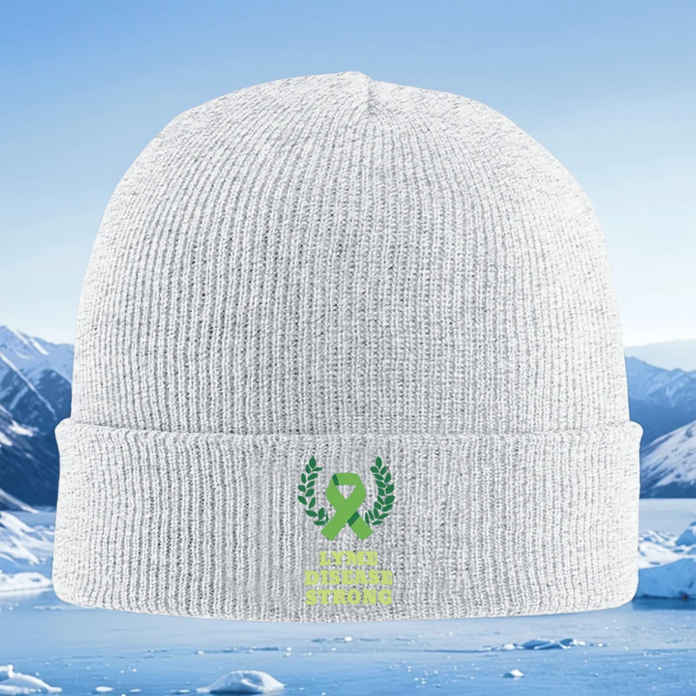 الشريط الأخضر يترك مرضًا قويًا للرجال والنساء للجنسين قبعة محبوكة قبعة صوفية شتوية حرارية دافئة لعيد الميلاد في الهواء الطلق