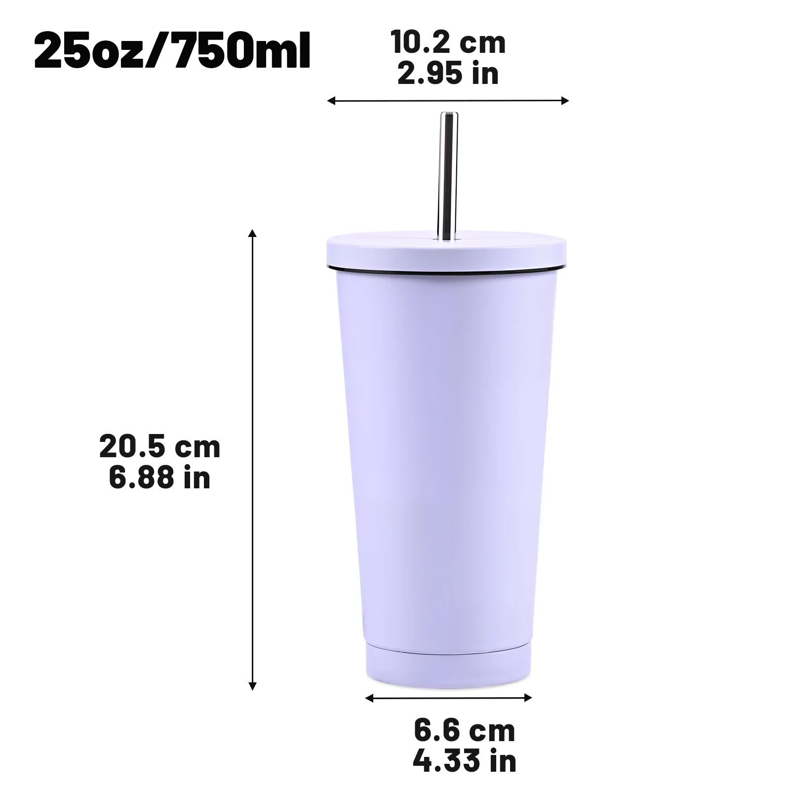 25オンス断熱ウォーターボトル、蓋付き広口ステンレススチールタンブラー、漏れ防止二重壁魔法瓶、24時間保冷、シリコン