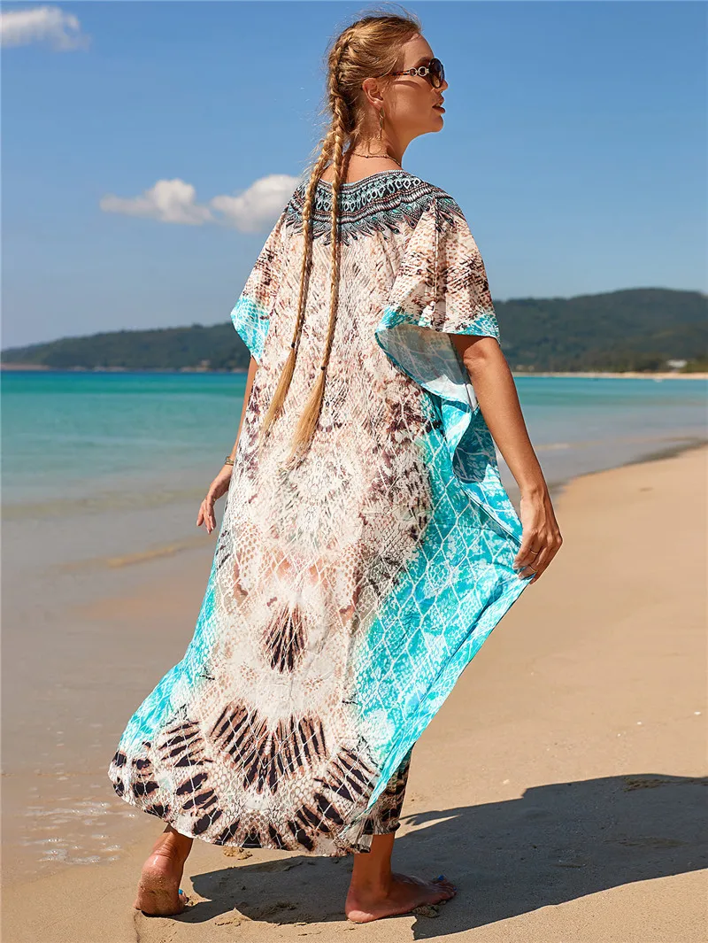 Rời Bohemian Polyester Bãi Biển Che Saida De Praia Đồ Bơi Nữ Váy Thể Làm Đường May Tỉ Đi Biển Pareo Sarong Đi Biển