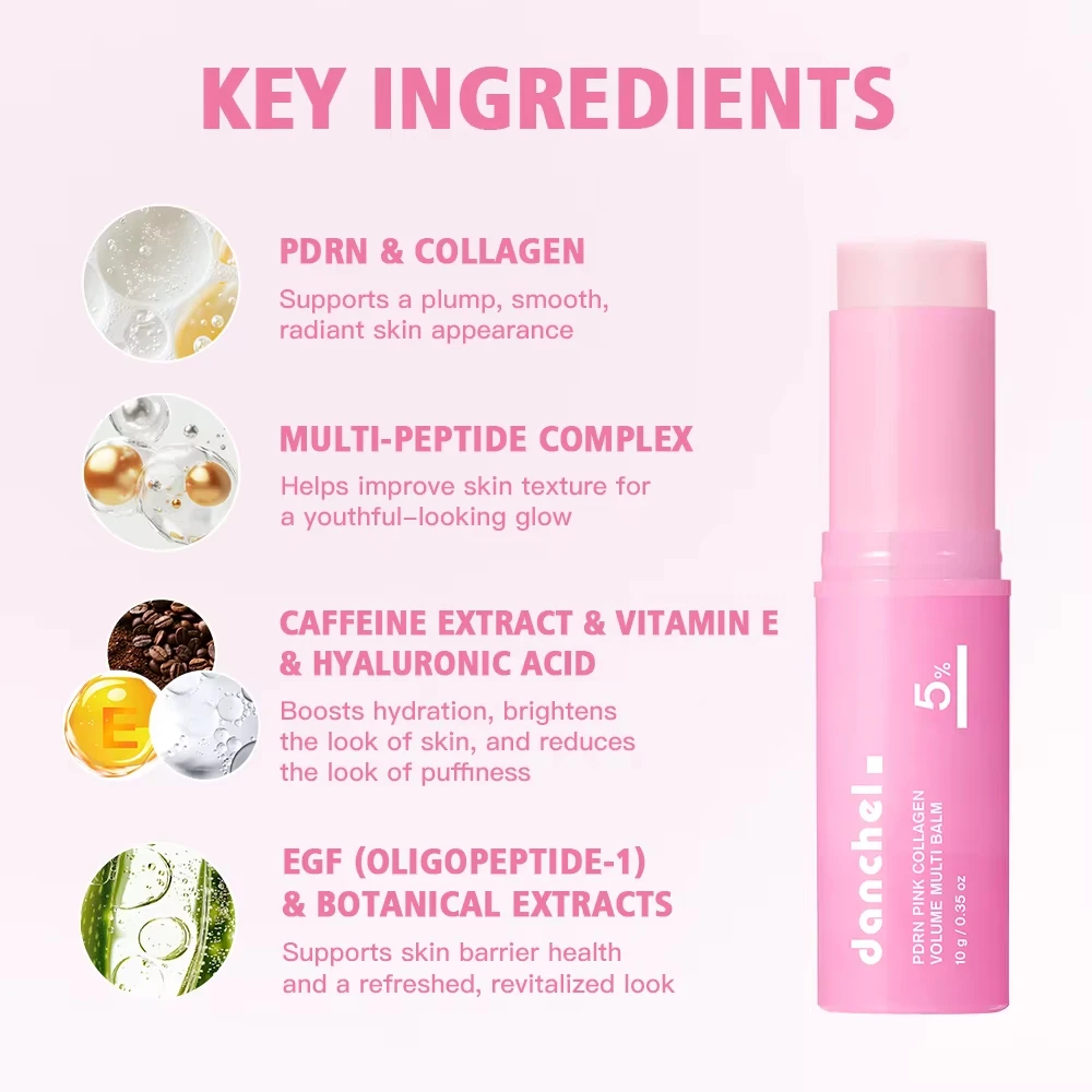 Pink Collagen Multi Volume Balm Stick - Anti-Aging Firming Wrinkle-Reducing Eye Neck Forehead Smile Line Treatment view 4