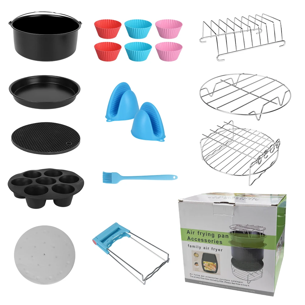 Baking Cake Mould Set 7 Inch / 8 Inch 12pcs/set for all Air Fryer Machine  4.0- 5.8QT DIY Muffin Bakeware Air Fryer Accessories