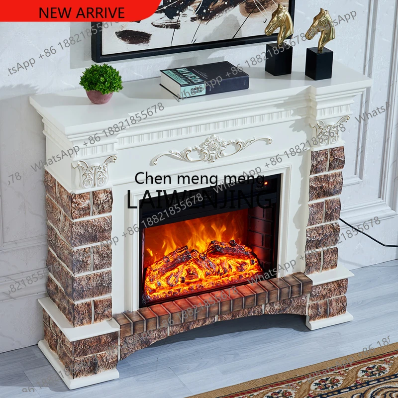 z183 European American solid wood mantel decorative heating pastoral fireplace cabinet imitation brick