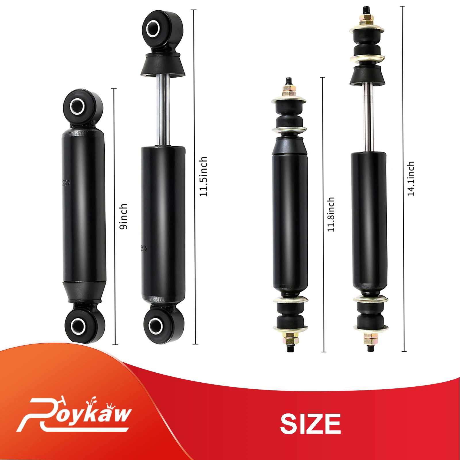 Roykaw Golf Cart Shocks Front & Rear Shock Absorbers Fit for Club Car DS 1988+, Precedent+ G&E, for 88-08 Electric/ 97-08 Gas